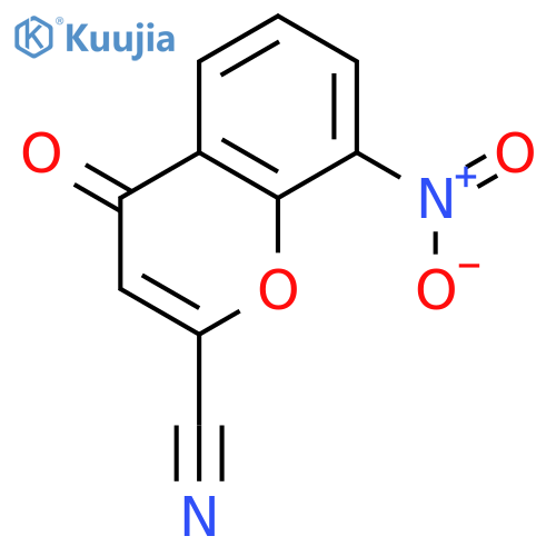 4H-1-Benzopyran-2-carbonitrile, 8-nitro-4-oxo- structure