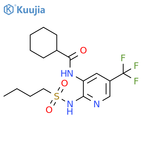 Cyclohexanecarboxamide,N-[2-[(butylsulfonyl)amino]-5-(trifluoromethyl)-3-pyridinyl]- structure