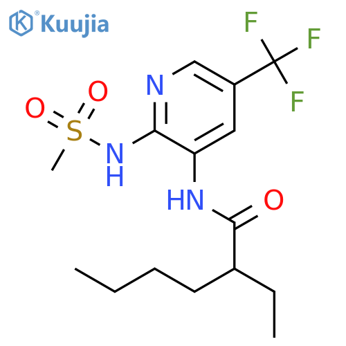 Hexanamide,2-ethyl-N-[2-[(methylsulfonyl)amino]-5-(trifluoromethyl)-3-pyridinyl]- structure