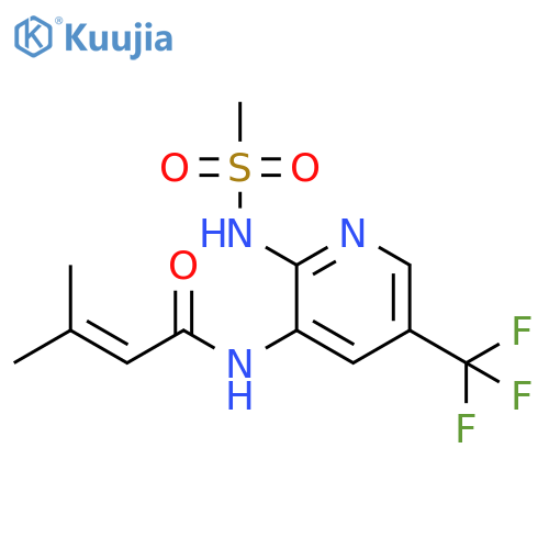 2-Butenamide,3-methyl-N-[2-[(methylsulfonyl)amino]-5-(trifluoromethyl)-3-pyridinyl]- structure