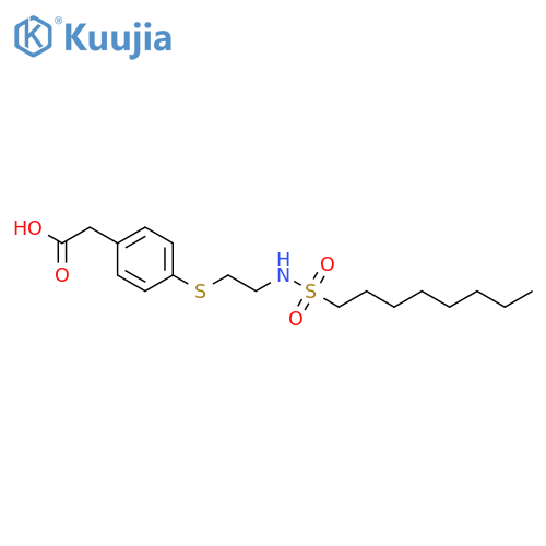 Benzeneacetic acid, 4-[[2-[(octylsulfonyl)amino]ethyl]thio]- structure