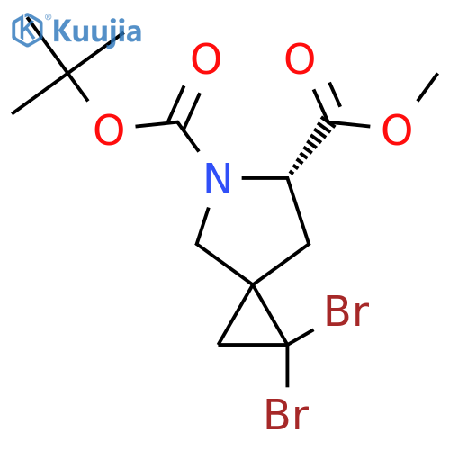 5-O-Tert-butyl 6-O-methyl (6S)-2,2-dibromo-5-azaspiro[2.4]heptane-5,6-dicarboxylate structure