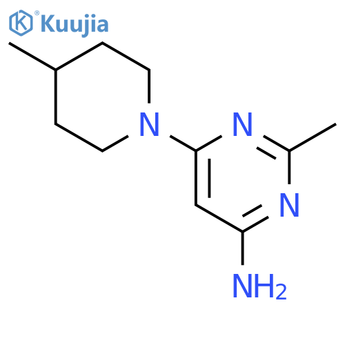 2-methyl-6-(4-methylpiperidin-1-yl)pyrimidin-4-amine structure