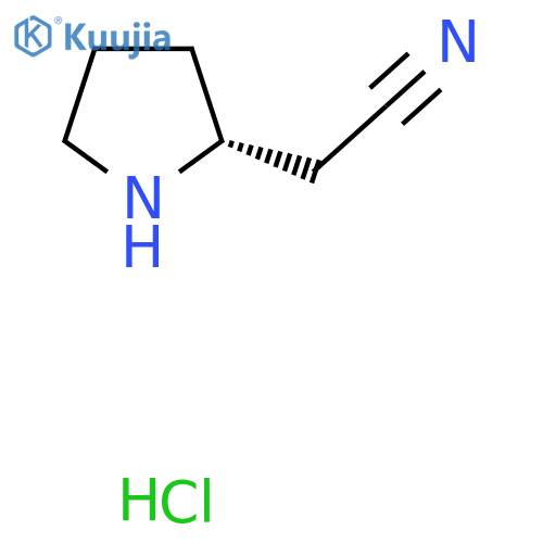 2-(2R)-pyrrolidin-2-ylacetonitrile hydrochloride structure