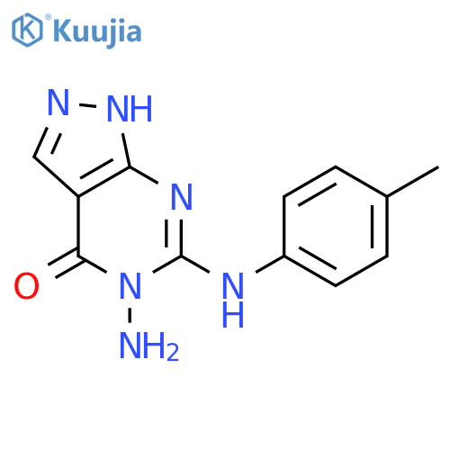 4H-Pyrazolo[3,4-d]pyrimidin-4-one,5-amino-1,5-dihydro-6-[(4-methylphenyl)amino]- structure