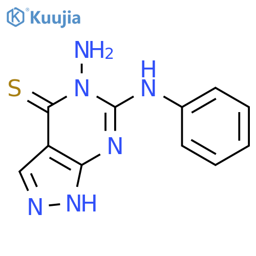 4H-Pyrazolo[3,4-d]pyrimidine-4-thione,5-amino-1,5-dihydro-6-(phenylamino)- structure