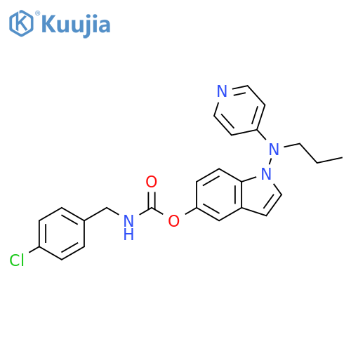Carbamic acid, [(4-chlorophenyl)methyl]-,1-(propyl-4-pyridinylamino)-1H-indol-5-yl ester structure