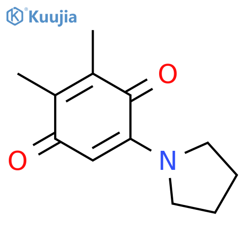 2,5-Cyclohexadiene-1,4-dione, 2,3-dimethyl-5-(1-pyrrolidinyl)- structure