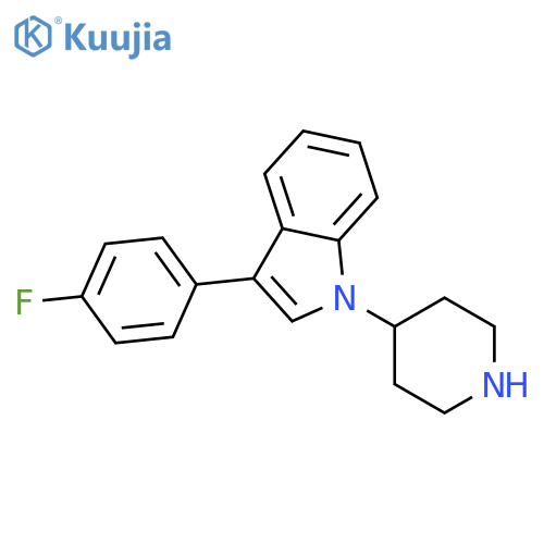 1H-Indole, 3-(4-fluorophenyl)-1-(4-piperidinyl)- structure