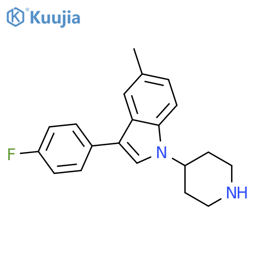1H-Indole, 3-(4-fluorophenyl)-5-methyl-1-(4-piperidinyl)- structure