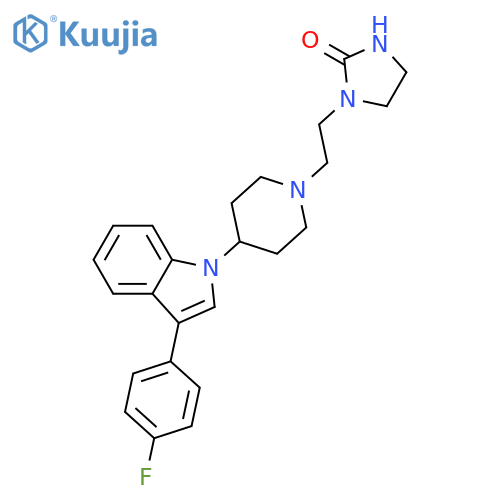 2-Imidazolidinone,1-[2-[4-[3-(4-fluorophenyl)-1H-indol-1-yl]-1-piperidinyl]ethyl]- structure