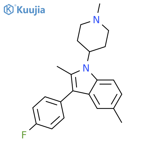 1H-Indole, 3-(4-fluorophenyl)-2,5-dimethyl-1-(1-methyl-4-piperidinyl)- structure