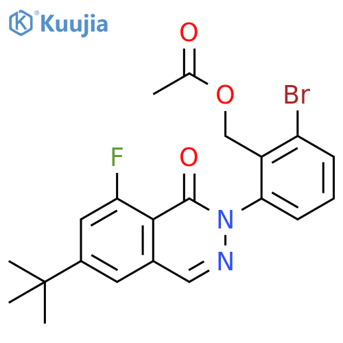 [2-bromo-6-(6-tert-butyl-8-fluoro-1-oxo-1,2-dihydrophthalazin-2-yl)phenyl]methyl acetate structure