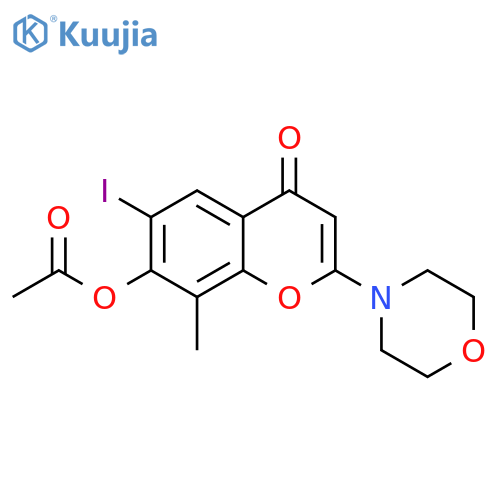 4H-1-Benzopyran-4-one,7-(acetyloxy)-6-iodo-8-methyl-2-(4-morpholinyl)- structure