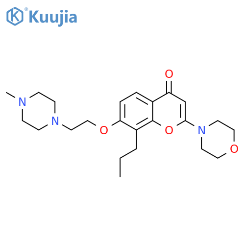 4H-1-Benzopyran-4-one,7-[2-(4-methyl-1-piperazinyl)ethoxy]-2-(4-morpholinyl)-8-propyl- structure