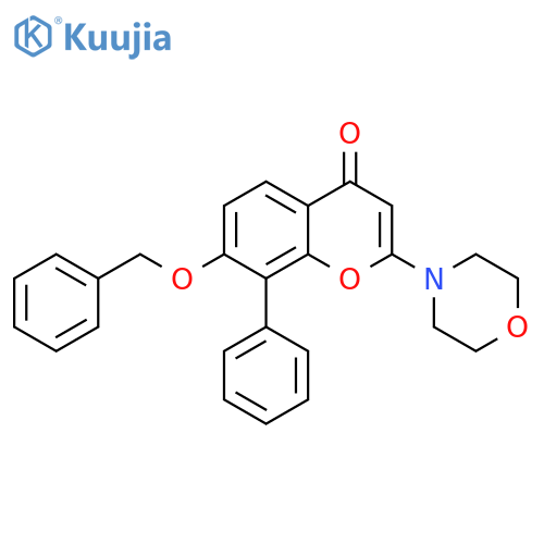 4H-1-Benzopyran-4-one, 2-(4-morpholinyl)-8-phenyl-7-(phenylmethoxy)- structure