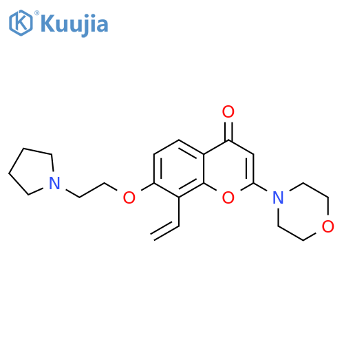 4H-1-Benzopyran-4-one,8-ethenyl-2-(4-morpholinyl)-7-[2-(1-pyrrolidinyl)ethoxy]- structure