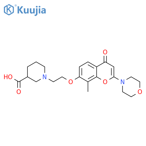 3-Piperidinecarboxylic acid,1-[2-[[8-methyl-2-(4-morpholinyl)-4-oxo-4H-1-benzopyran-7-yl]oxy]ethyl]- structure