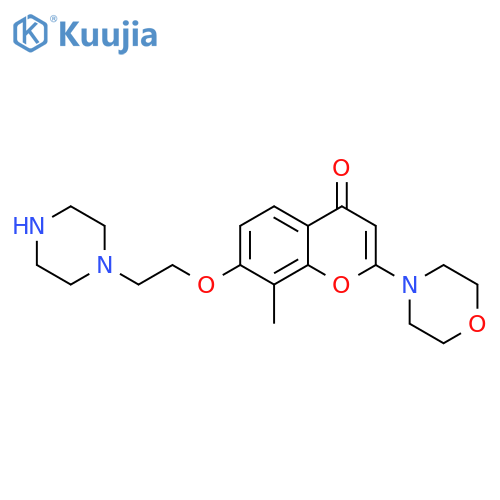 4H-1-Benzopyran-4-one,8-methyl-2-(4-morpholinyl)-7-[2-(1-piperazinyl)ethoxy]- structure