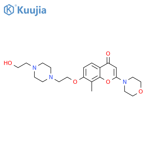 4H-1-Benzopyran-4-one,7-[2-[4-(2-hydroxyethyl)-1-piperazinyl]ethoxy]-8-methyl-2-(4-morpholinyl)- structure