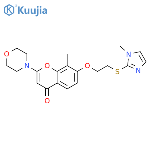 4H-1-Benzopyran-4-one,8-methyl-7-[2-[(1-methyl-1H-imidazol-2-yl)thio]ethoxy]-2-(4-morpholinyl)- structure