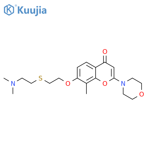 4H-1-Benzopyran-4-one,7-[2-[[2-(dimethylamino)ethyl]thio]ethoxy]-8-methyl-2-(4-morpholinyl)- structure