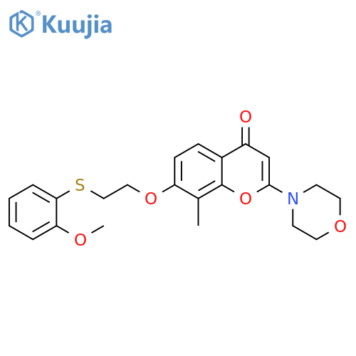4H-1-Benzopyran-4-one,7-[2-[(2-methoxyphenyl)thio]ethoxy]-8-methyl-2-(4-morpholinyl)- structure