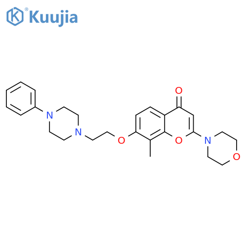 4H-1-Benzopyran-4-one,8-methyl-2-(4-morpholinyl)-7-[2-(4-phenyl-1-piperazinyl)ethoxy]- structure