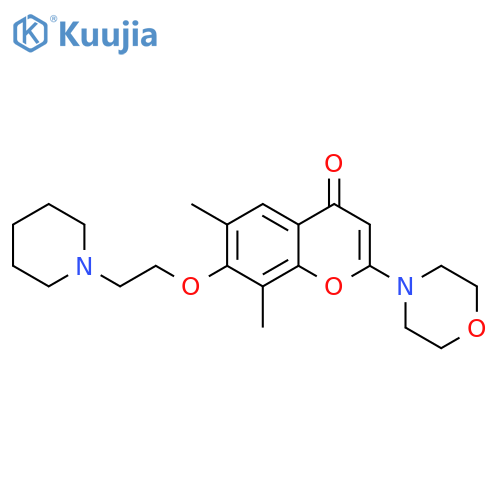4H-1-Benzopyran-4-one,6,8-dimethyl-2-(4-morpholinyl)-7-[2-(1-piperidinyl)ethoxy]- structure