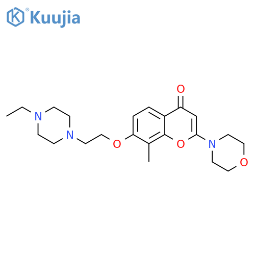 4H-1-Benzopyran-4-one,7-[2-(4-ethyl-1-piperazinyl)ethoxy]-8-methyl-2-(4-morpholinyl)- structure
