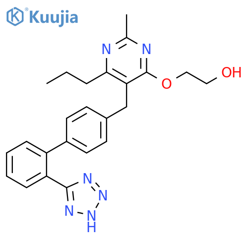 Ethanol,2-[[2-methyl-6-propyl-5-[[2'-(1H-tetrazol-5-yl)[1,1'-biphenyl]-4-yl]methyl]-4-pyrimidinyl]oxy]- structure