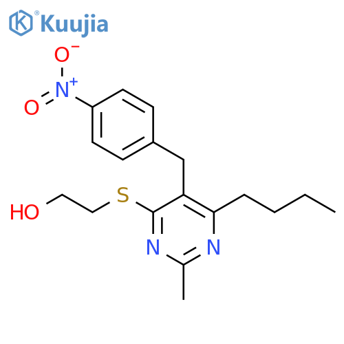Ethanol, 2-[[6-butyl-2-methyl-5-[(4-nitrophenyl)methyl]-4-pyrimidinyl]thio]- structure