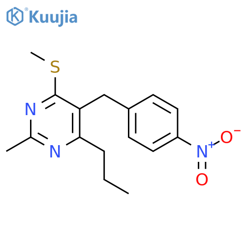 Pyrimidine, 2-methyl-4-(methylthio)-5-[(4-nitrophenyl)methyl]-6-propyl- structure