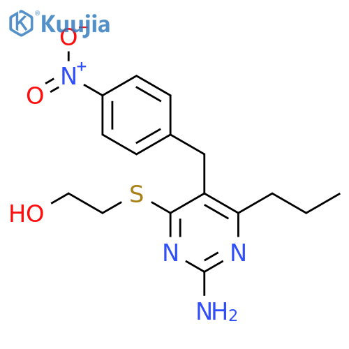 Ethanol,2-[[2-amino-5-[(4-nitrophenyl)methyl]-6-propyl-4-pyrimidinyl]thio]- structure