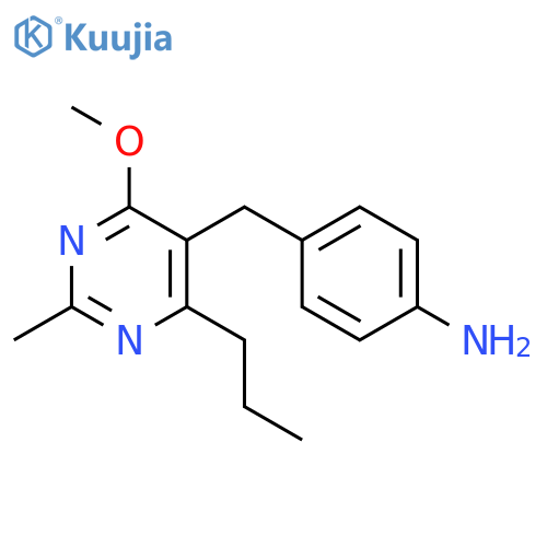 Benzenamine, 4-[(4-methoxy-2-methyl-6-propyl-5-pyrimidinyl)methyl]- structure