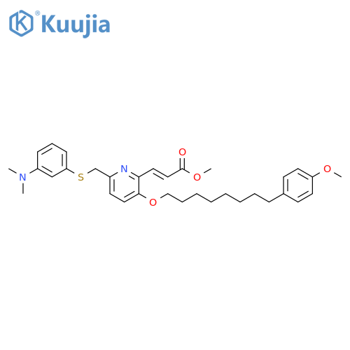 2-Propenoic acid,3-[6-[[[3-(dimethylamino)phenyl]thio]methyl]-3-[[8-(4-methoxyphenyl)octyl]oxy]-2-pyridinyl]-, methyl ester, (E)- structure