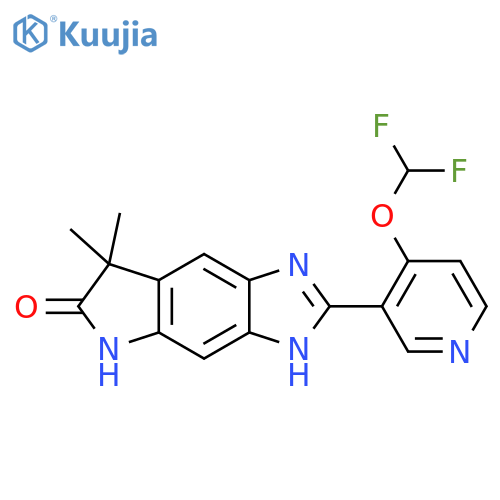 Pyrrolo[2,3-f]benzimidazol-6(1H)-one,2-[4-(difluoromethoxy)-3-pyridinyl]-5,7-dihydro-7,7-dimethyl- structure