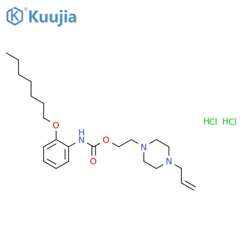 Carbamic acid,N-[2-(heptyloxy)phenyl]-, 2-[4-(2-propen-1-yl)-1-piperazinyl]ethyl ester,hydrochloride (1:2) structure