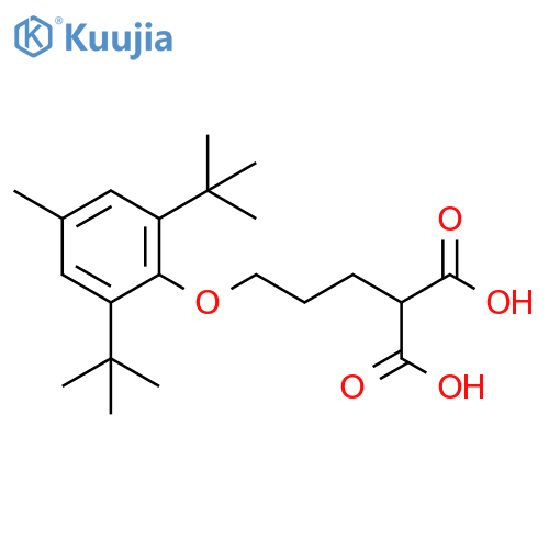 Propanedioic acid,[3-[2,6-bis(1,1-dimethylethyl)-4-methylphenoxy]propyl]- structure