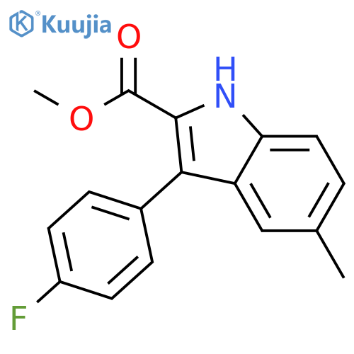 Methyl 3-(4-fluorophenyl)-5-methyl-1H-indole-2-carboxylate structure