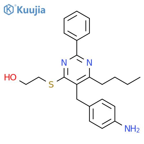 Ethanol,2-[[5-[(4-aminophenyl)methyl]-6-butyl-2-phenyl-4-pyrimidinyl]thio]- structure