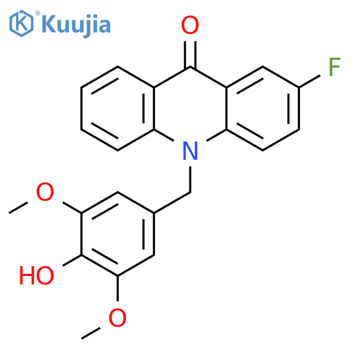 9(10H)-Acridinone,2-fluoro-10-[(4-hydroxy-3,5-dimethoxyphenyl)methyl]- structure