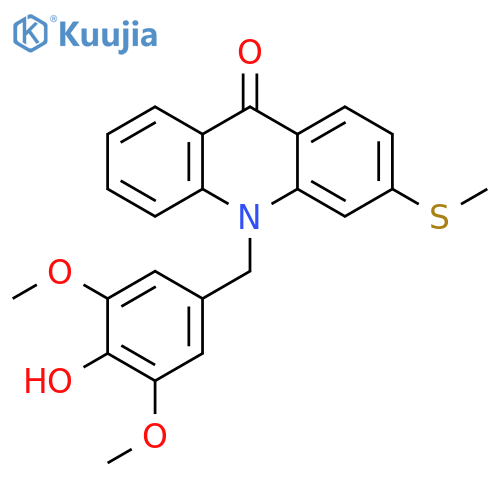 9(10H)-Acridinone,10-[(4-hydroxy-3,5-dimethoxyphenyl)methyl]-3-(methylthio)- structure