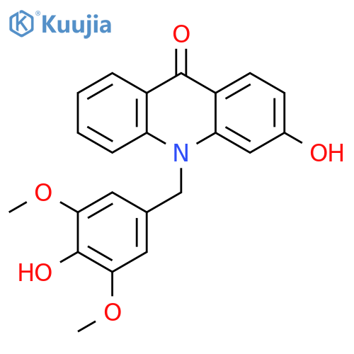 9(10H)-Acridinone,3-hydroxy-10-[(4-hydroxy-3,5-dimethoxyphenyl)methyl]- structure