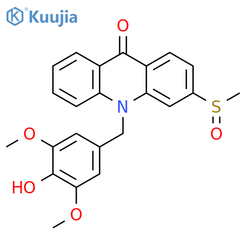 9(10H)-Acridinone,10-[(4-hydroxy-3,5-dimethoxyphenyl)methyl]-3-(methylsulfinyl)- structure