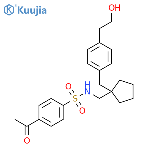 Benzenesulfonamide,4-acetyl-N-[[1-[[4-(2-hydroxyethyl)phenyl]methyl]cyclopentyl]methyl]- structure