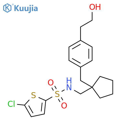 2-Thiophenesulfonamide,5-chloro-N-[[1-[[4-(2-hydroxyethyl)phenyl]methyl]cyclopentyl]methyl]- structure
