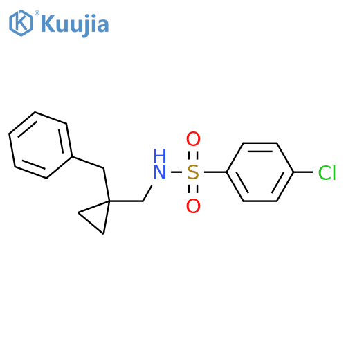 Benzenesulfonamide, 4-chloro-N-[[1-(phenylmethyl)cyclopropyl]methyl]- structure