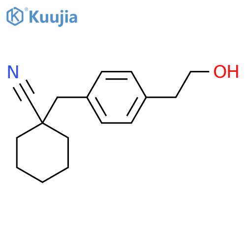 Cyclohexanecarbonitrile, 1-[[4-(2-hydroxyethyl)phenyl]methyl]- structure