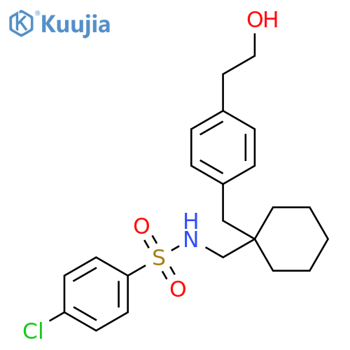 Benzenesulfonamide,4-chloro-N-[[1-[[4-(2-hydroxyethyl)phenyl]methyl]cyclohexyl]methyl]- structure